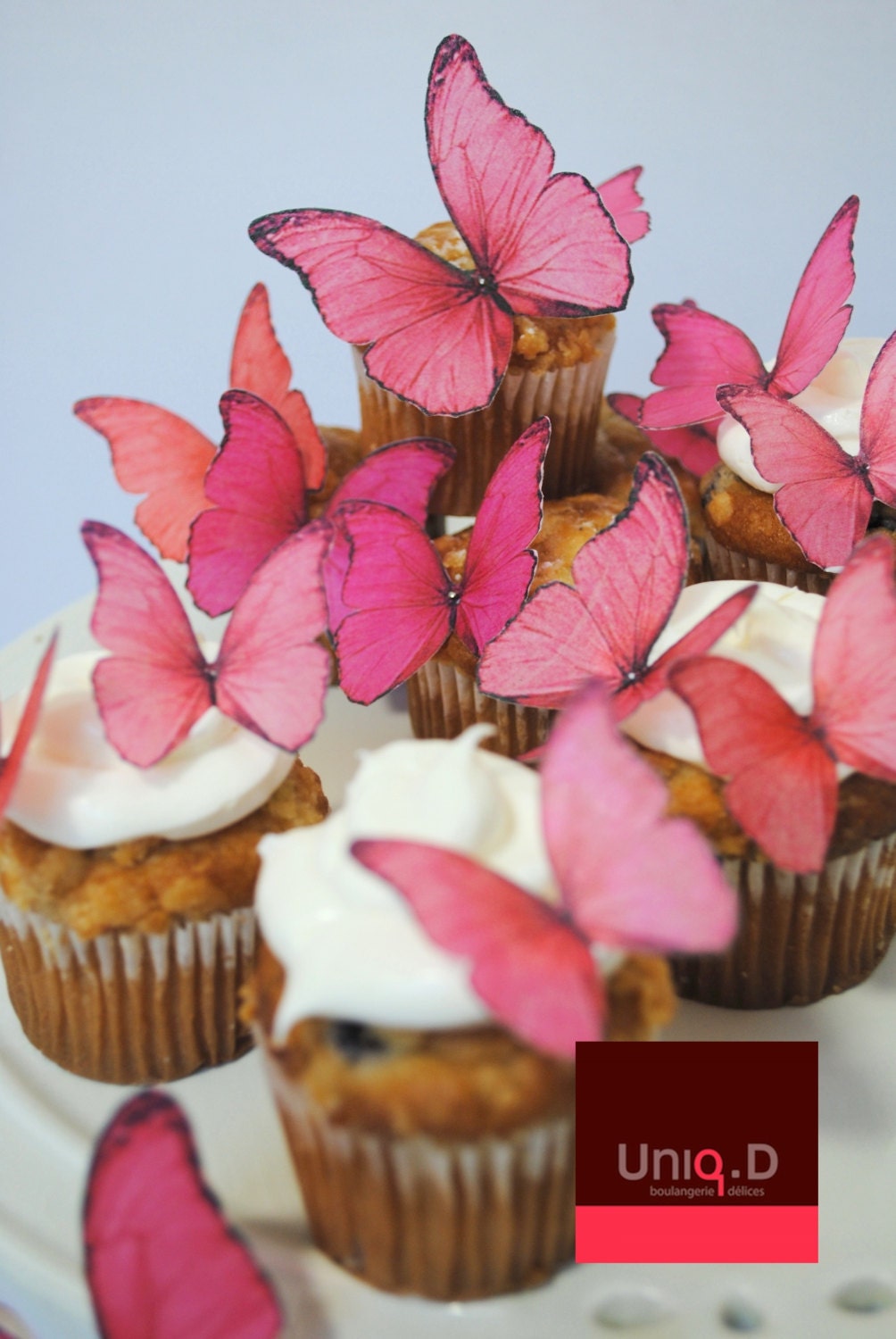 new BUY 50 get 10 FREE  edible butterflies decoration - free shipping -  wedding cake decoration - edible butterflies by Uniqdots on Etsy