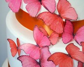 new BUY 50 get 10 FREE edible butterflies  - orange wedding - wedding cake decoration -  edible cupcake decorations by Uniqdots on Etsy