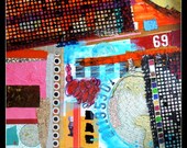 Large Abstract  Collage Mixed Media Painting on Canvas by Kim Bosco