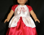 Princess dress for 18 doll Valentine themed