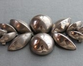 Large Victorian Aesthetic Botanical Silver Buckle