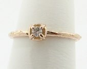 Sprig Stacker, Diamond and Rose Gold