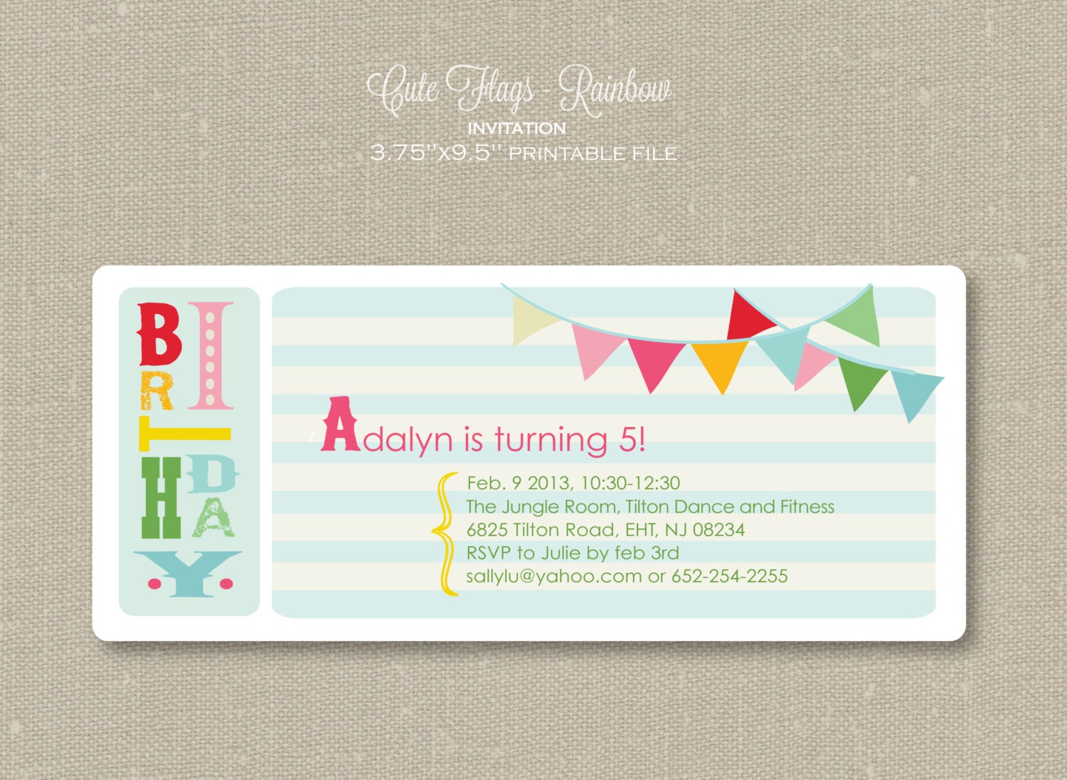 Invitation - Rainbow Cute Flags