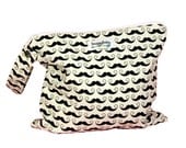 Wet Bag with Zipper and Waterproof  Handle - Mustaches - FAST SHIPPING