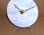 Desk Clock - Blue Clouds Sky Dream Inspire Create Believe -  No. 1031 (5 x 5 inches)