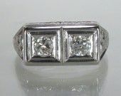 Antique Old European Cut Diamond Engagement Ring- 0.30 Carats - 18K gold