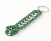 pop tab snake keychain - crochet green snake keyring