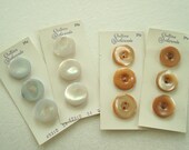 Schwanda mother of pearl button cards (2) ice blue or peach blush, vintage button cards