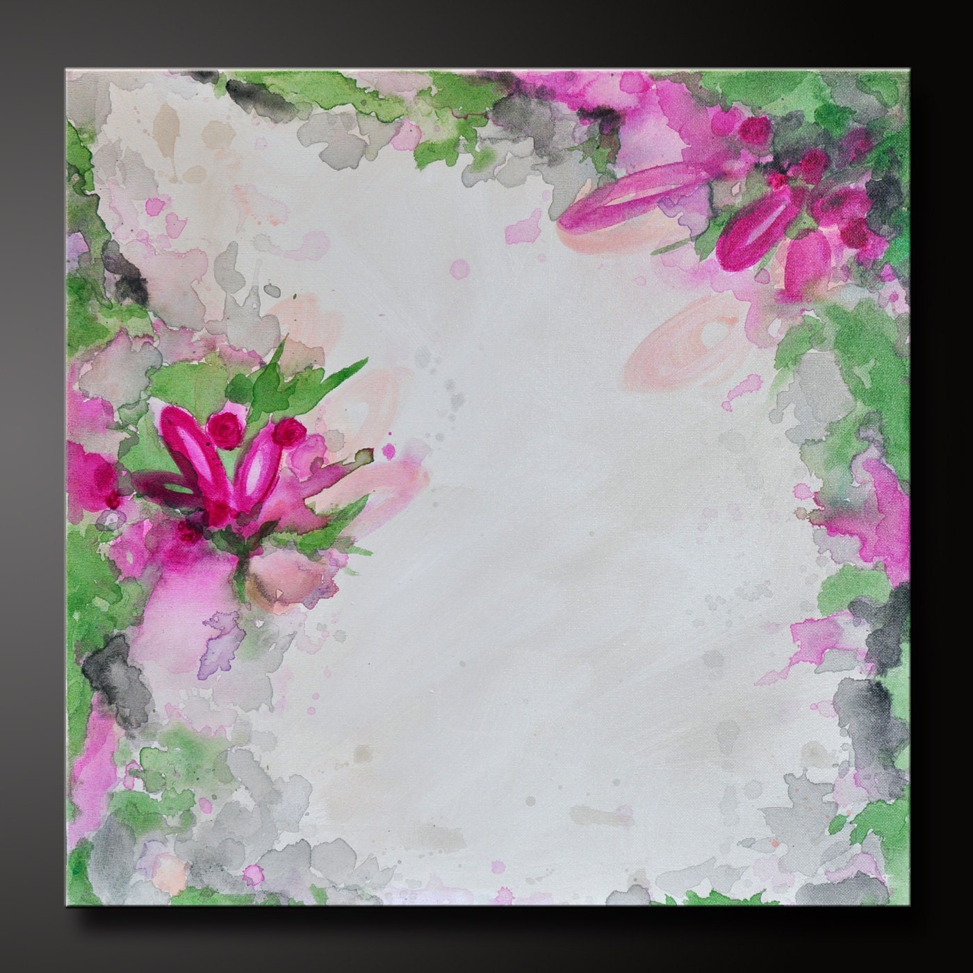 Abstract Floral 3 - 20 x 20 - Abstract Acrylic Fine Art Painting - Contemporary Wall Art