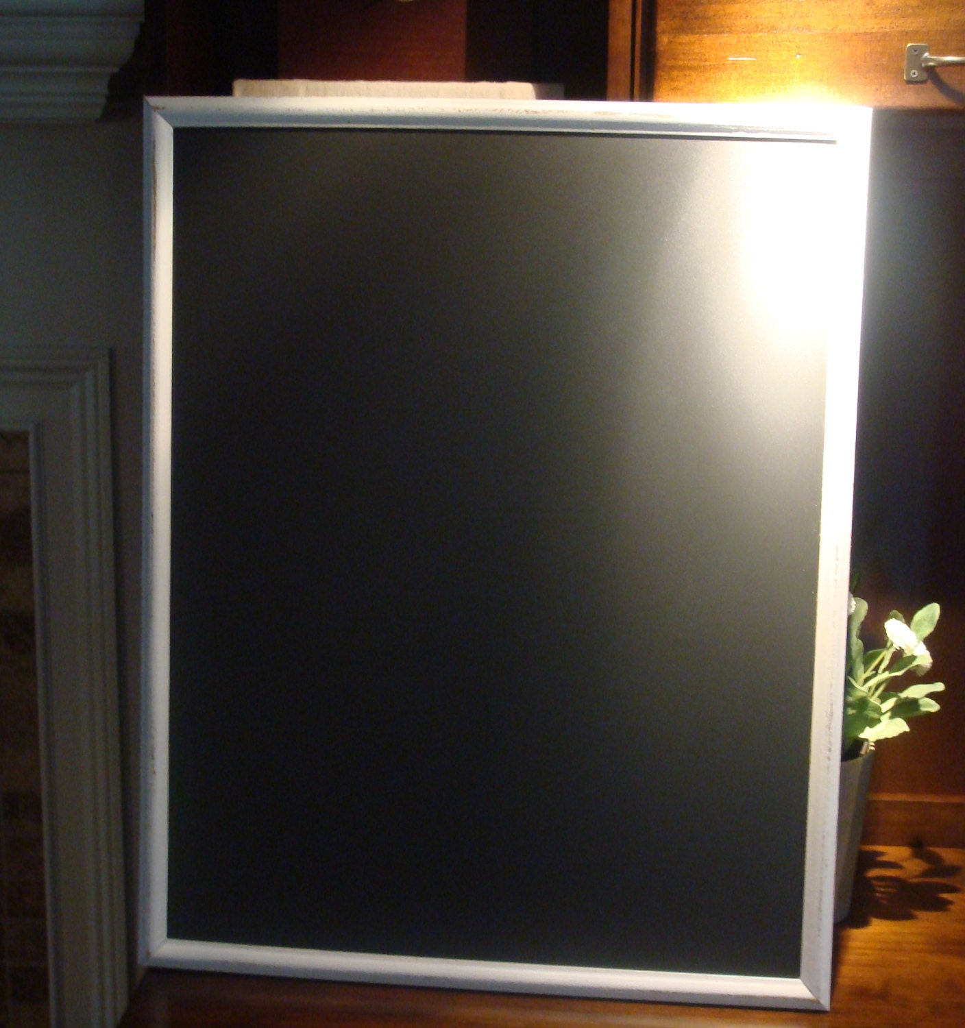 Chalkboard, Large, MAGNETIC, Simple, White-Distressed Frame (23 1/2 x 29 1/2 inches)