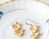 Grecian jewelry grecian earrings Gold Flowers earrings - spring wedding