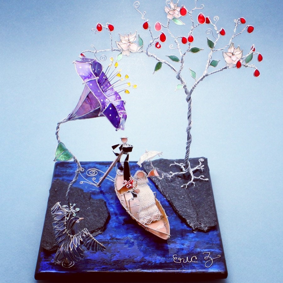 The River- Customizable Wedding Cake Topper