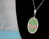 Ric rac and Fabric Pendant Necklace