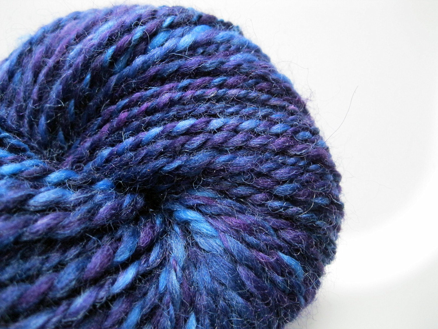 Purple handspun yarn, aran weight, corriedale, grape