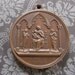 Virgin Mary With Angels Antique Religious Medal Ave Maria Roses Signed Penin   SS478