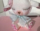 Plush Kawaii Sleepy Sheep Lamb Gingermelon- Blue Ribbon