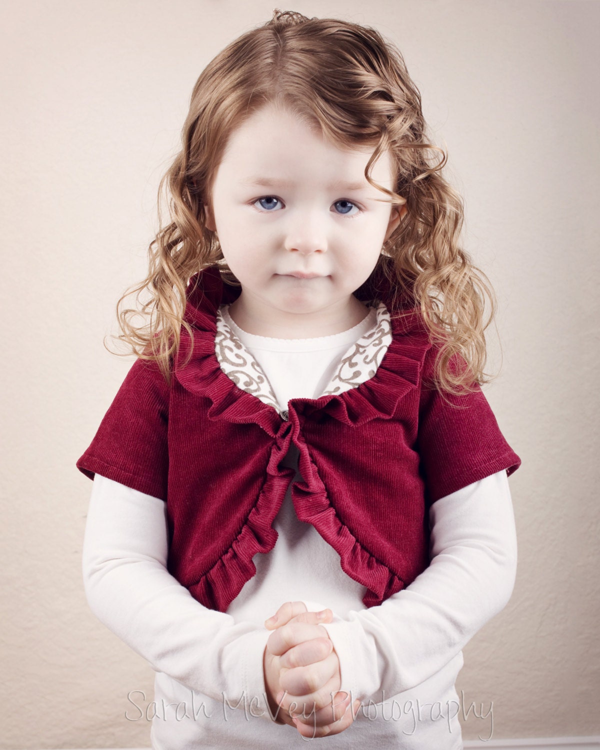 Ruffle Bolero pattern and tutorial PDF 12m-5T perfect for the holidays DIY jacket sweater shrug