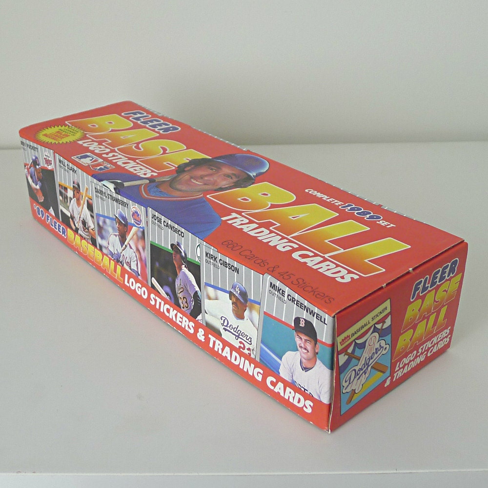 Vintage Baseball Cards, 1989 Fleer Complete Set - sports, memorabilia, for him, for men, 1980s, dad, red, trading cards