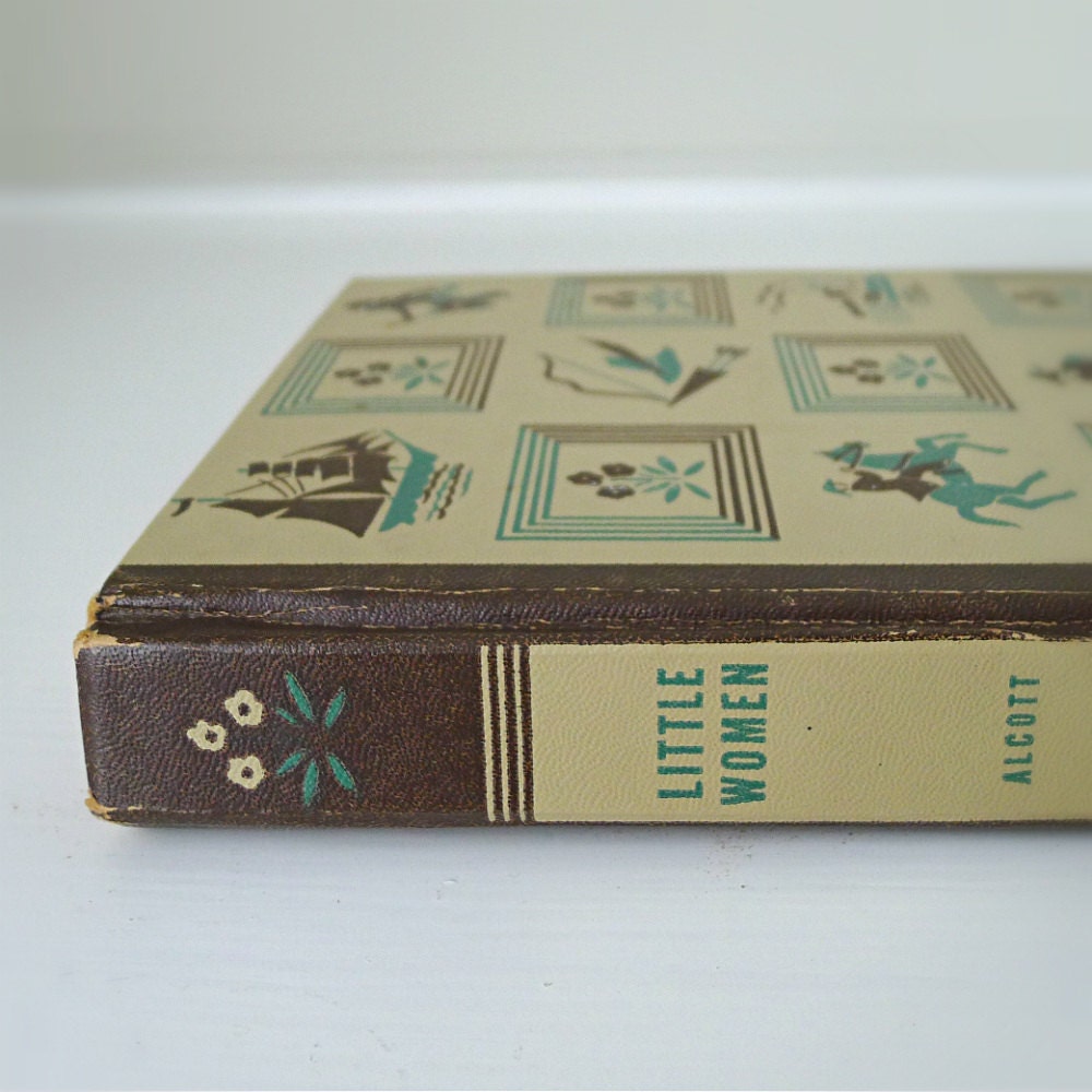 Vintage Little Women Hardcover Book, 1951 - vintage book, read, educational, for her, brown, green, history, literature