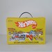 Vintage Hot Wheels Case, 1980s Mattel - carrying case, collect, toy car, 80s toy, yellow, kids toy, vinyl case, for him