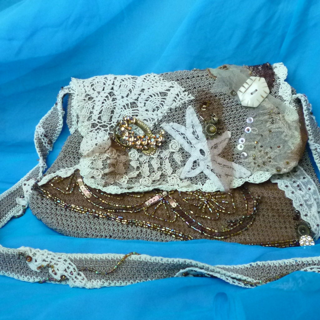 Gypsy Bag, Boho Purse, Vintage Beaded Bag