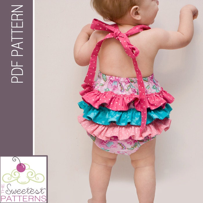 The Baby Ruffled Romper PDF Sewing Pattern from The Sweetest Patterns - Instant Download Pattern
