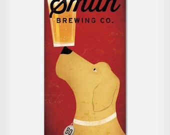 CUSTOM Personalized Black Dog BEER Brewing Company Stretched Canvas Wall Art  Ready-To-Hang stretched  12x24x1.5