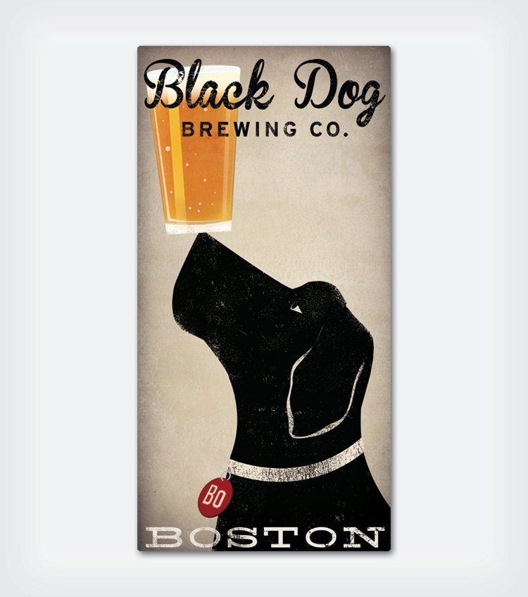 CUSTOM Personalized Dog BEER Brewing Company Stretched Canvas Wall Art  Ready-To-Hang 18x36x1.5