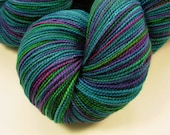 Sock Weight Superwash Merino Wool Yarn - Aegean Multi - Hand Dyed Yarn, Knitting Supplies