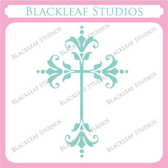 Cross Communions, Baptism trinity, holy cross, christianity, religious symbol, ornate scrapbooking - Commercial Use Clip Art Il_570xn