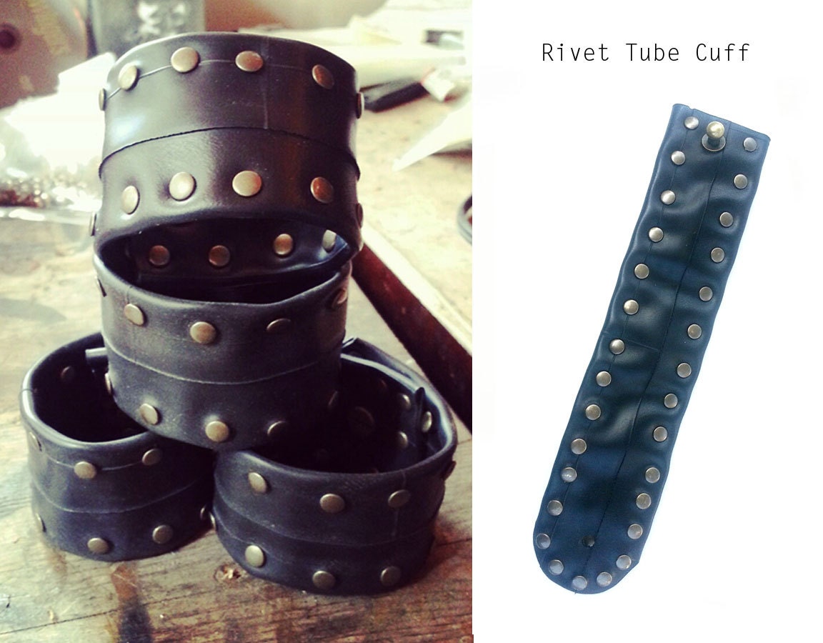 Recycled Inner Tube RIVET Cuff - Unisexy
