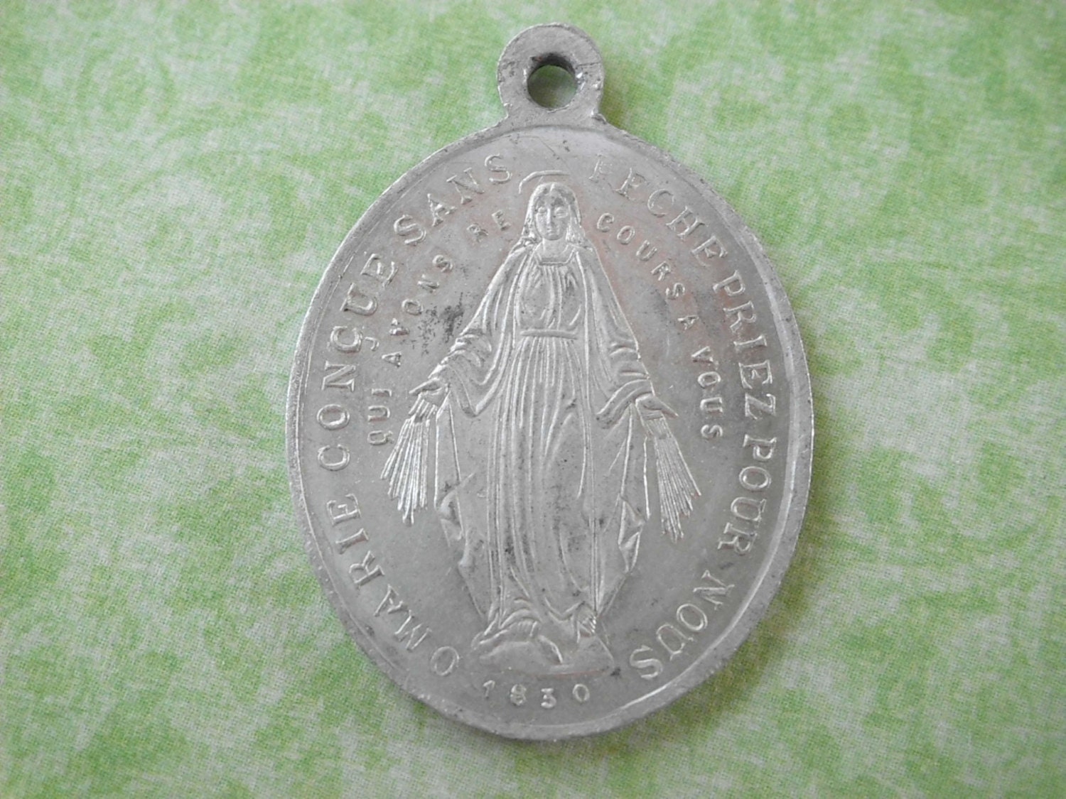 OLD Vintage Aluminum Miraculous Medal Religious Medal