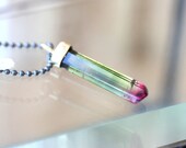 Watermelon Tourmaline crystal necklace (A) - Ready To Ship
