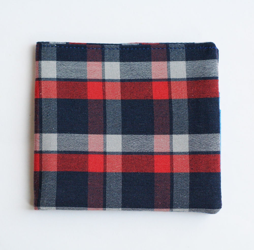 Mens wallet, Wallet, Billfold, Lumberjack Plaid, Handmade by Knotted Nest