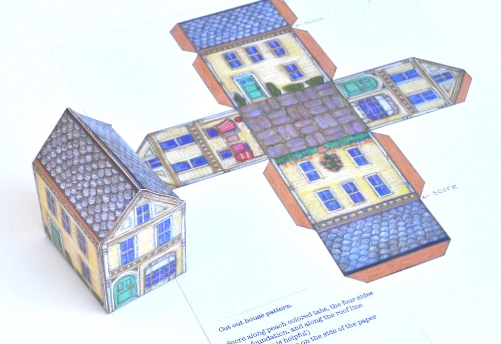 3D Paper House Template Instant download as pdf