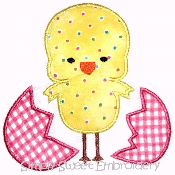 Chick Egg Machine Embroidery Applique Design