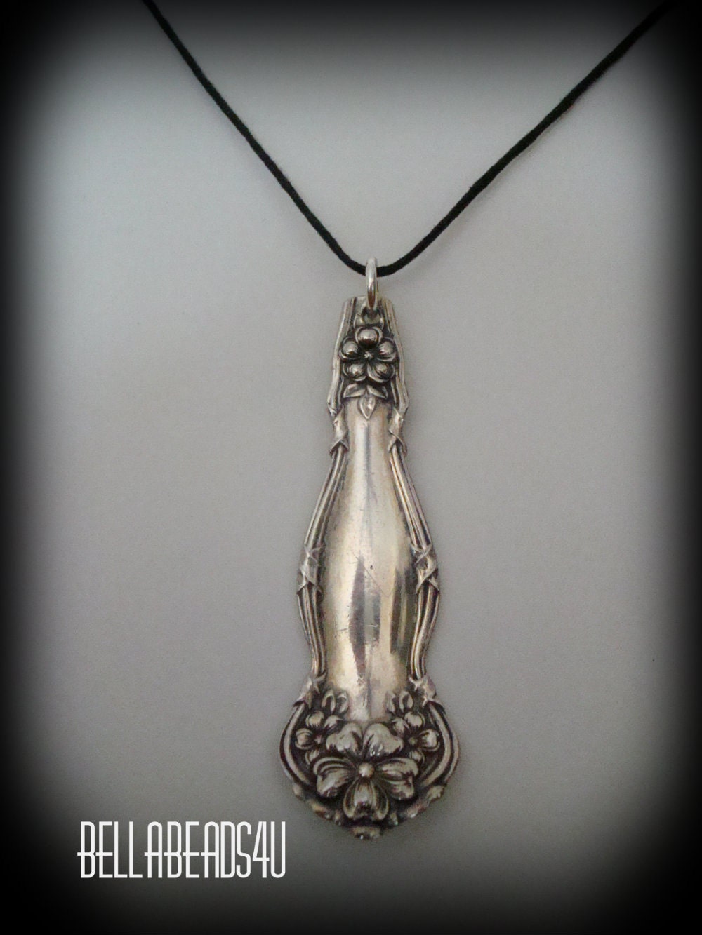 Spoon Pendant Necklace, Vintage Silverplate, Sterling Silver, Silverware Jewelry