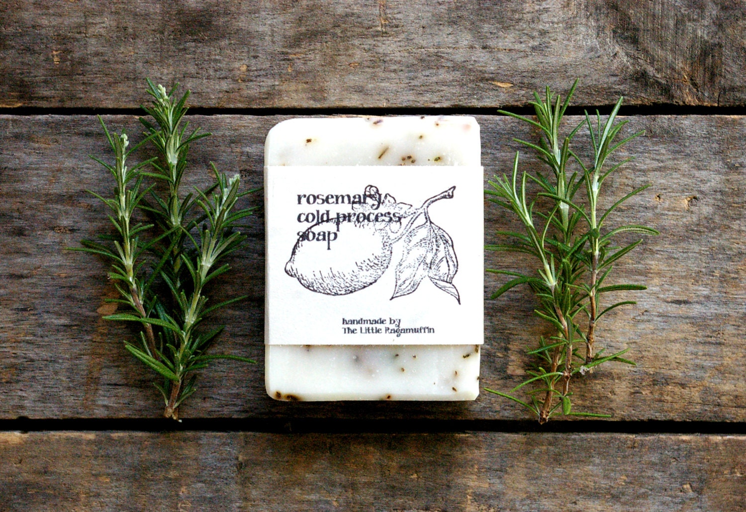Cold Process Soap, rosemary, handmade soap, large bar, homemade soap, all natural soap, lightly scented, vegan soap, herbal soap