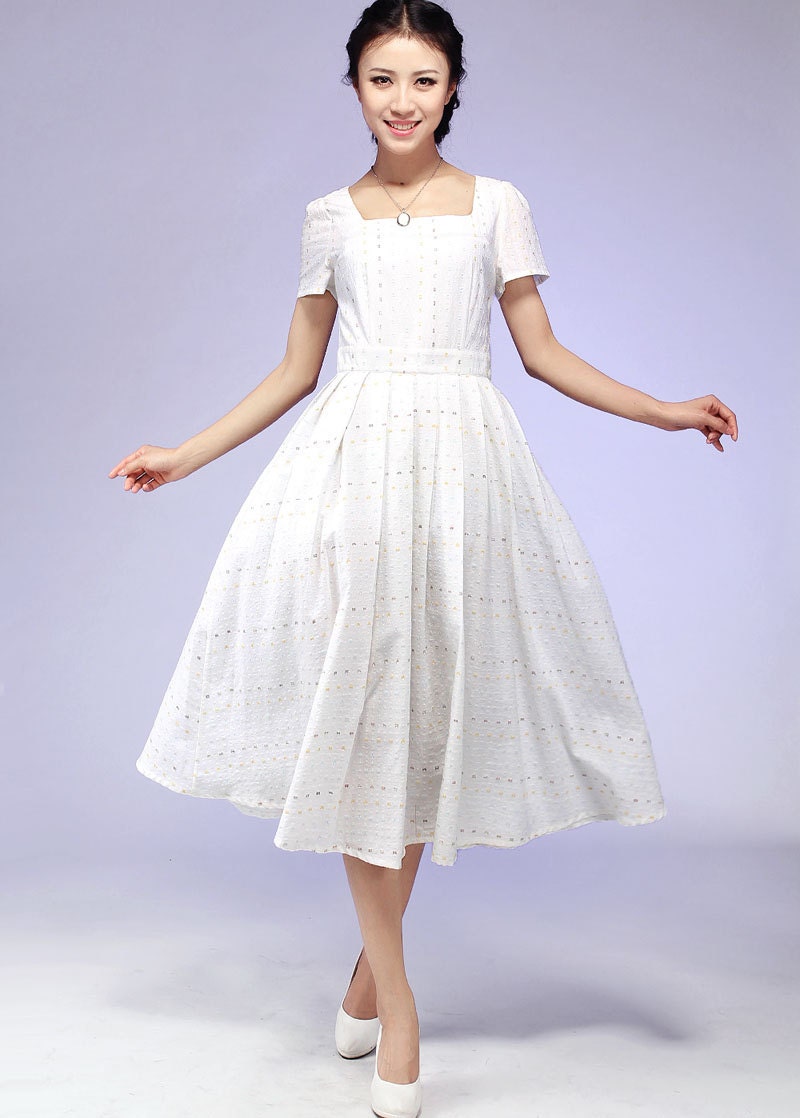 White cotton wedding dress  (566)