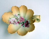 Vintage Porcelain Dish, 1888, RW, Royal Rudolstadt,Germany, Hand painted, 22K gold trims, candy, trinket  I Take CREDIT Cards