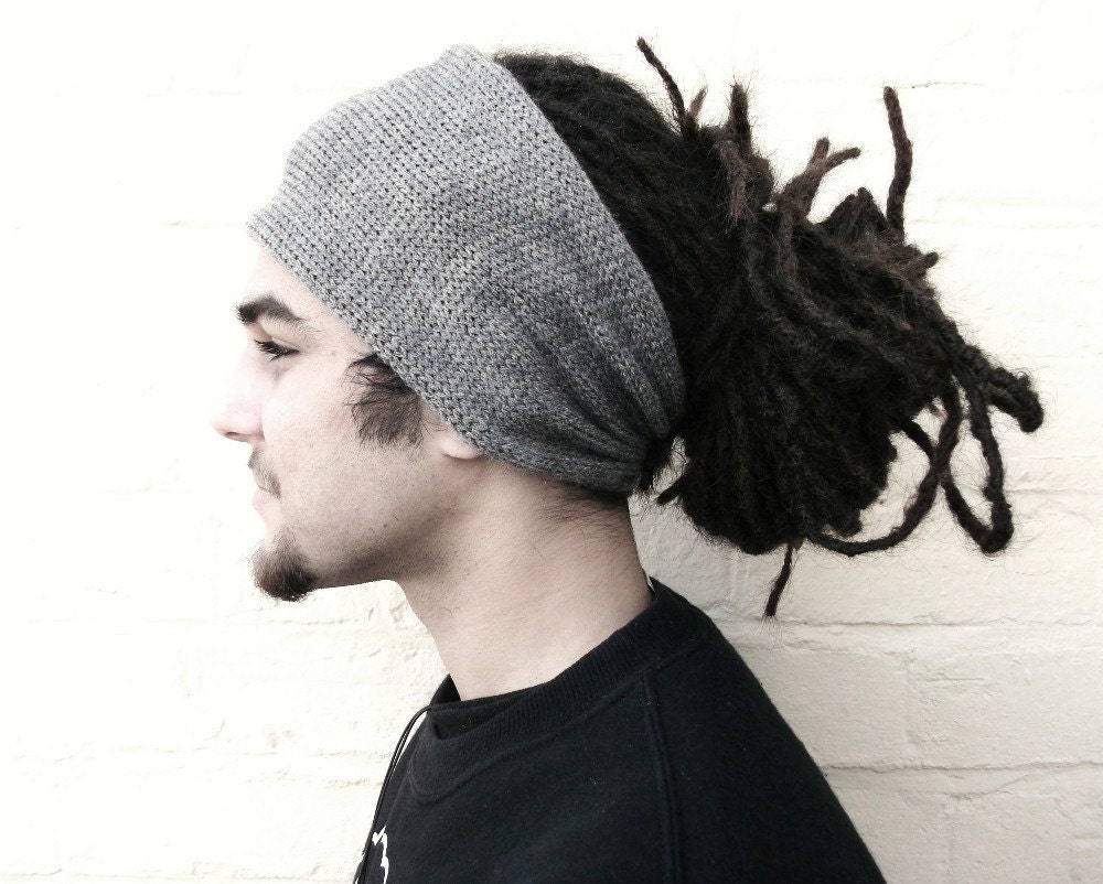 Mens knit headband, wide hair accessory, winter earwarmer in ANY colour.