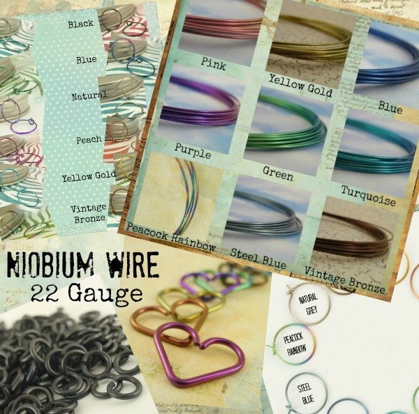 22 gauge Silver Niobium Wire -  2 Feet - Hypo Allergenic - You PICK the Color