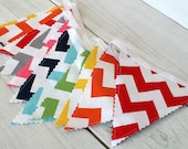 Birthday Decoration Photo Prop Fabric Banner Fabric Flags Baby Nursery Decor - Rainbow Chevron - Ready to Ship