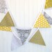 Bunting Photo Prop Fabric Flags  - Gray and Yellow Damask - Ready to Ship