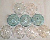 Set of 9 Old Glass Bale Canning Jar Lids