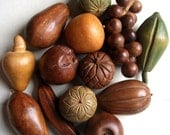 Mid Century Wood Fruit Set - Rustic Fruit Salad