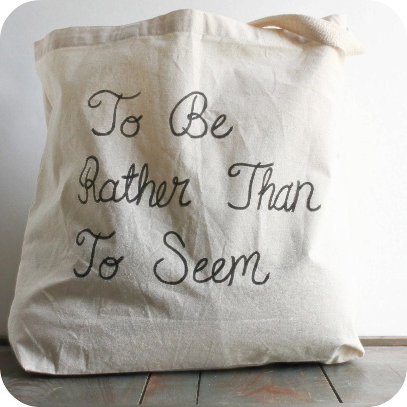 Tote Bag To Be Black White Hand Painted Recycled Cotton North Carolina shoulder bag unisex