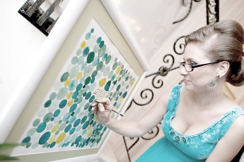 Unique Wedding Guest Book Signature Pattern - Guest book alternative,  wedding penny tiles, Guest Signature Stone watercolor