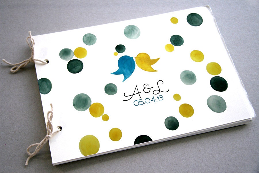 Personalized Custom Wedding guest book Rustic wedding guest book album bridal shower engagement anniversary