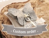 Custom order Jane Wedding Ring pillow butterfly, extra butterflies